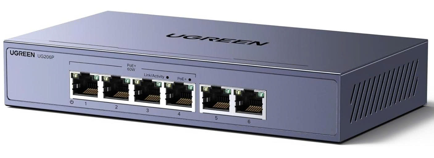 Hub chia mạng gigabit 6 cổng hỗ trợ POE Ugreen 35371 CM741